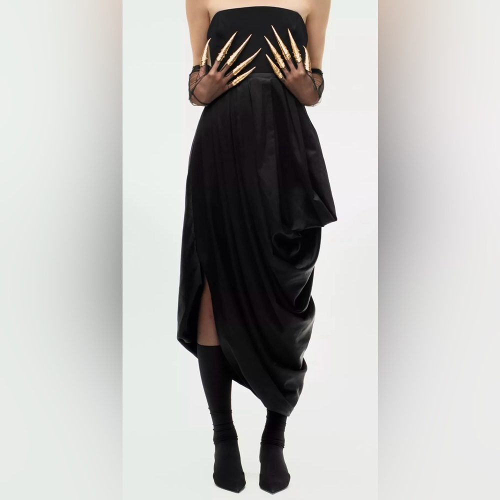 Zara ZW collection asymmetrical draped Dress